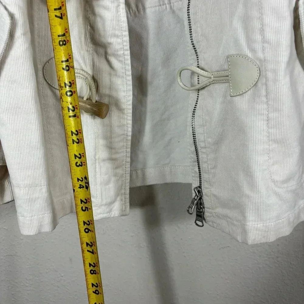 Lauren Ralph Lauren Jeans Company Corduroy Jacket Womens in Ivory Zip Toggle M - Picture 11 of 12